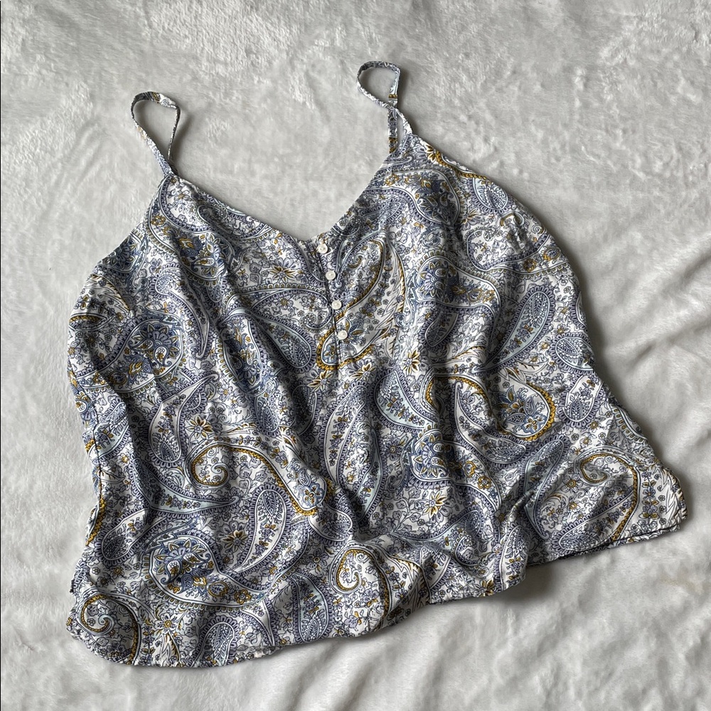 Old Navy Blue and Gold Paisley Top